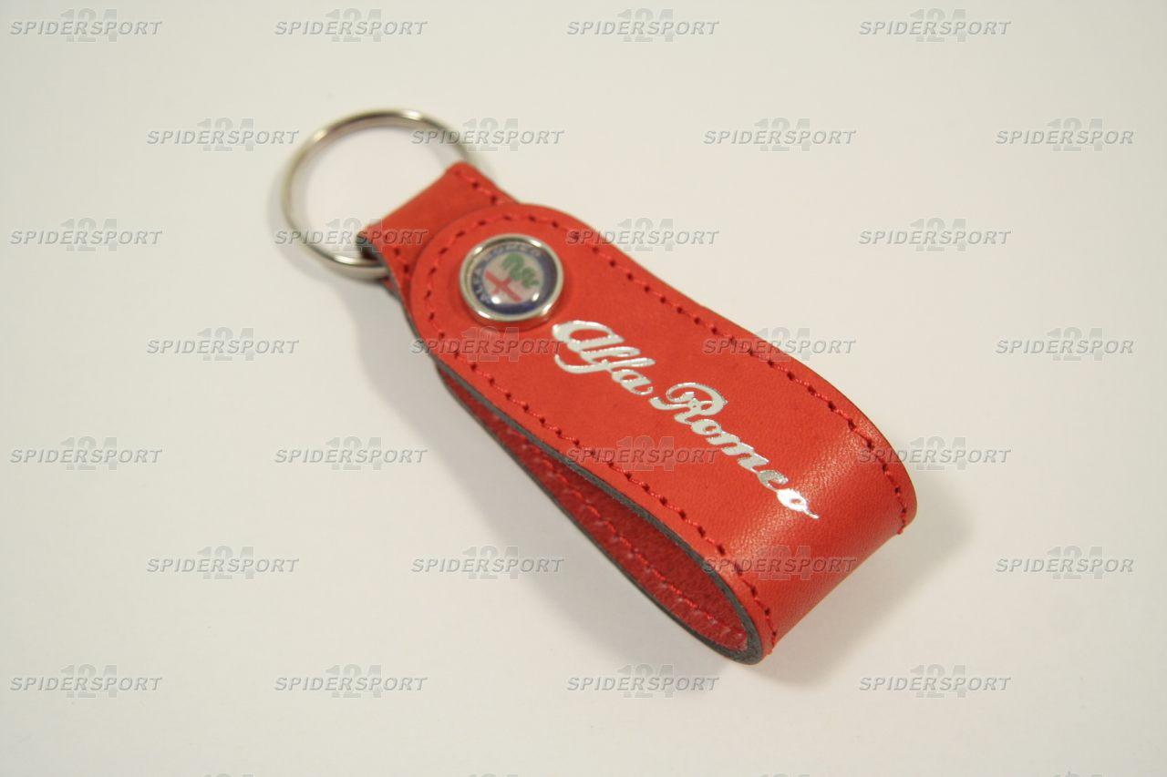 Schlüsselanhänger - Alfa Romeo - Leder/Metall emailliert!